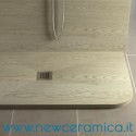 Piatto doccia asimmetrico texturizzato in marmo resina Rocky Wood