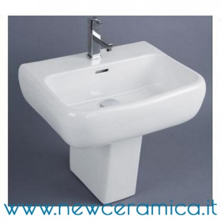 Lavabo cm 60 con semicolonna sospeso serie Metropolitan ceramica rak